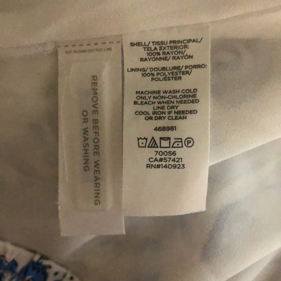 Loft paisley blue and white pull on elastic waistband knee length skirt, LP - Picture 4 of 5